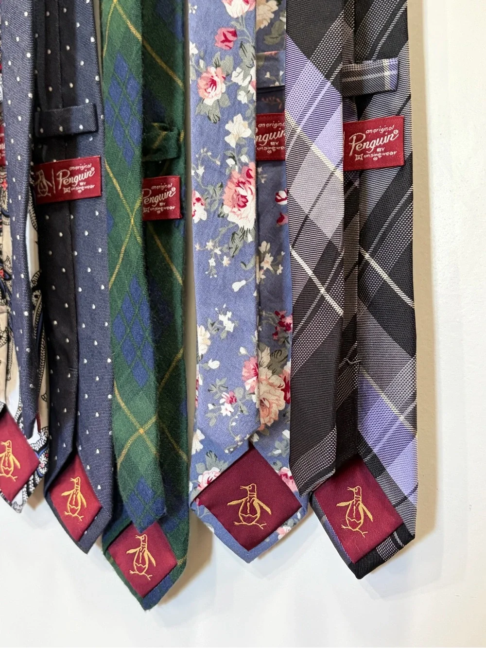 8• Original Penguin Men's Ties- Navy, Blue, Green, Paisley & Floral Patterns